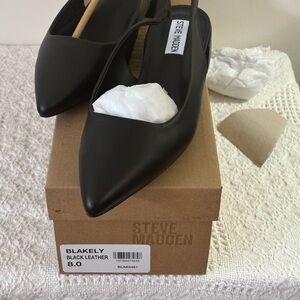 Steve Madden Black Leather Heels